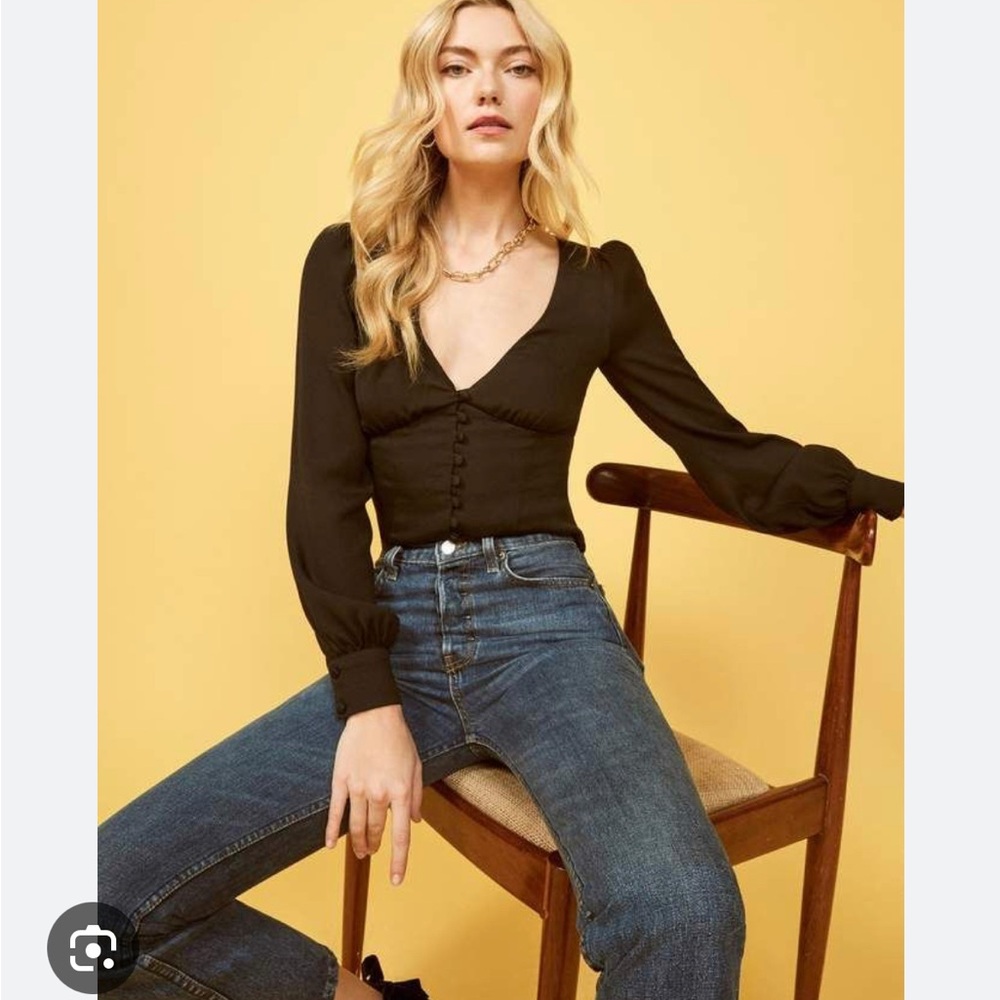 Reformation Adrienne Top Black